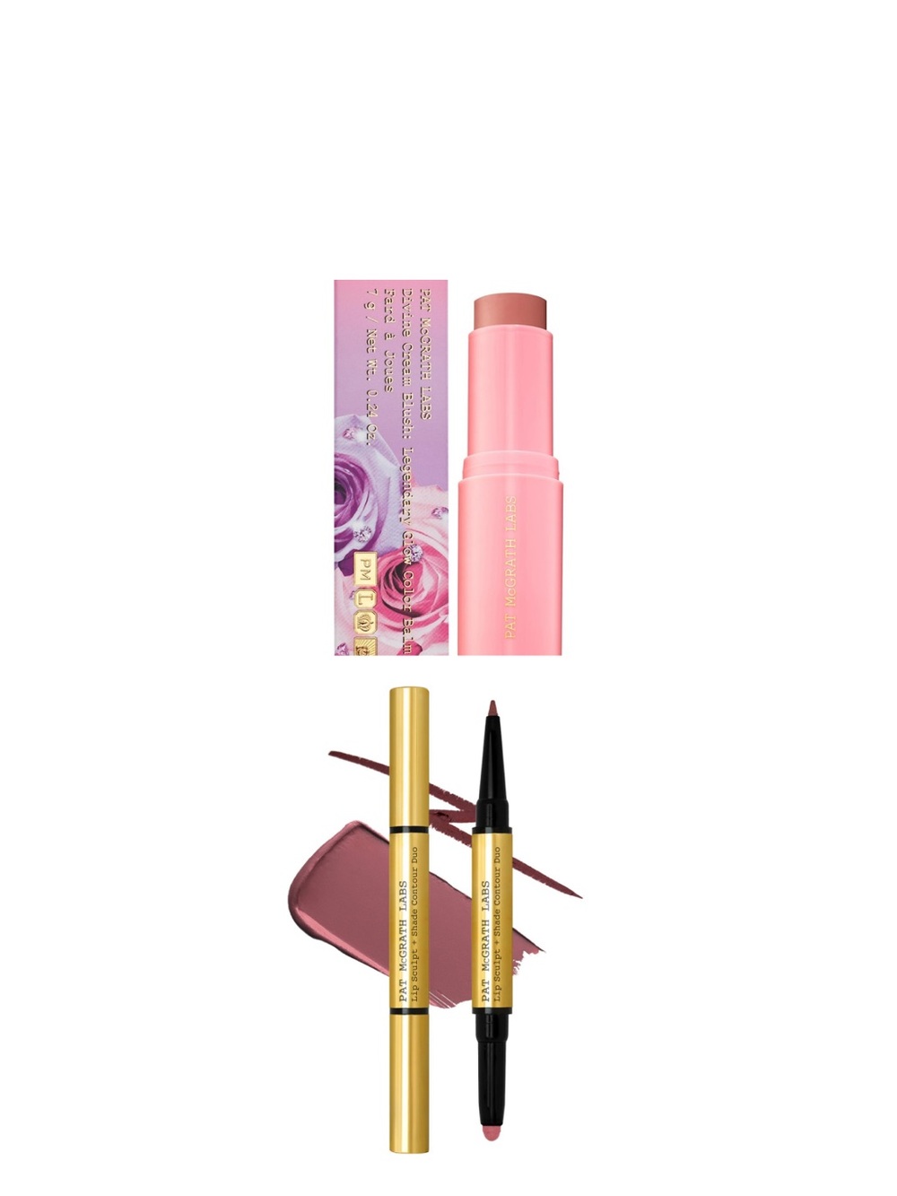 (Lot X 2)PAT McGRATH LABS Divine Crème Blush(Allure Nude) + Lip Sculpt/Shade Duo